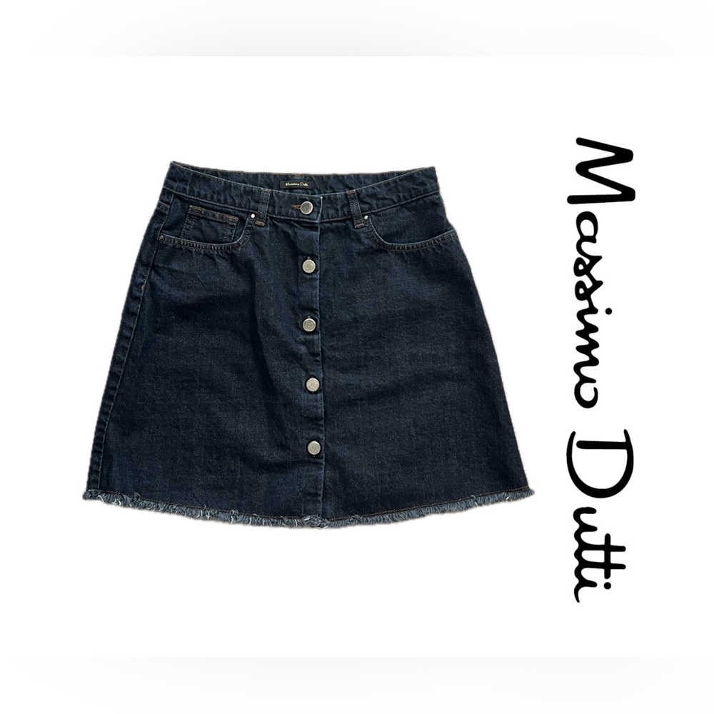 Massimo Dutti Navy Denim Skirt Size 8